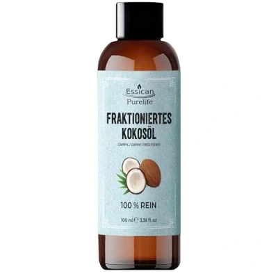 Abbildung von Fraktioniertes Kokosöl 100 ml Flüssiges für ätherische Öle, reines Haut und Haare, zur Verwendung Haare Lipgloss Kokos Trägeröl zum Mischen ätherischer Öle
