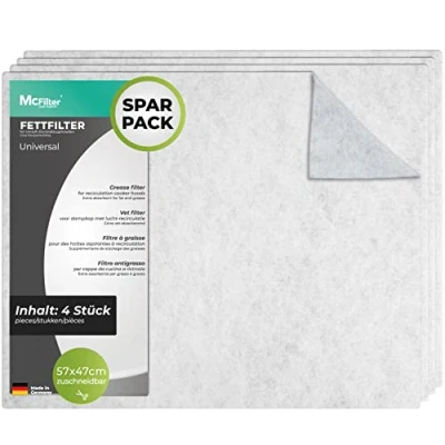 Abbildung von McFilter Dunstfilter für Dunstabzugshaube, Filter universal (57 x 47cm), Filtermatte, Hygienefilter, Fettfilter, Geruchsfilter Abzugshaube 4 Stück