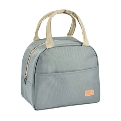 Abbildung von Béaba, Isolierte Lunchtasche für Baby, Kindermahlzeiten, Lunchbox, hält warm/kühl, großes Fassungsvermögen von 5 L, wasserdichter Stoff, mit Vordertasche, weiches Material, Salbeigrün