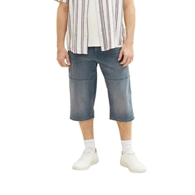 Abbildung von TOM TAILOR Herren 1036295 Max Overknee Bermuda Shorts, 10162 Mid Stone Blue Grey Denim, 31