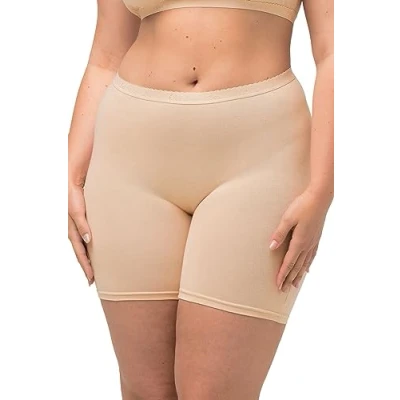 Abbildung von Ulla Popken Damen Panty, Kurze Hose, Elastikbund Shapewear Unterhose, Perlweiss, 66 68
