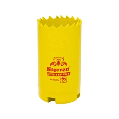 Abbildung von Starrett Tiefschnitt Lochsäge DCH0158 Hochleistungs Bimetall mit zusätzlichen Kobalt HSS Zähnen für Metalle, Holz, Gusseisen, Glasfaser Kunststoffe 41 mm