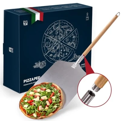 Abbildung von Blumtal Pizzaschieber Pizzaschaufel mit großer Fläche und abnehmbaren Griff, 30,5cm x