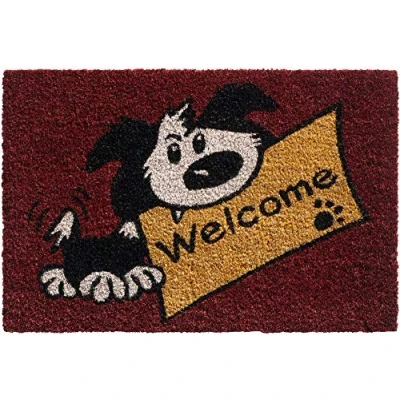Abbildung von matches21 HOME &amp; HOBBY Fußmatte Kokosmatte Welcome Spruch Hund als aussen Sauberlaufmatte, rechteckig, Höhe: 15 mm, Rutschfeste Kokos Türmatte Outdoor Schmutzfangmatte 40x60 cm