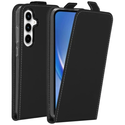 Abbildung von Samsung Galaxy A35 Hülle Kunstleder Accezz Flip Case Handyhülle Schwarz