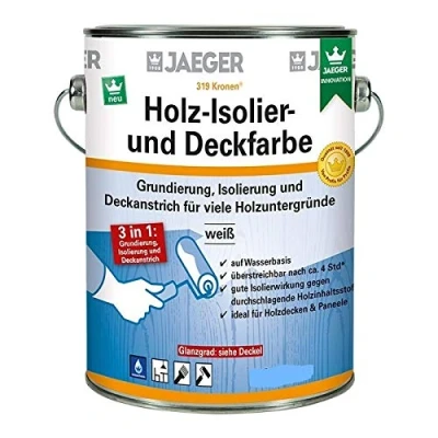 Abbildung von Kronen/ Jaeger Holz Isolier und Deckfarbe 319 750 ml ,Weiß Matt