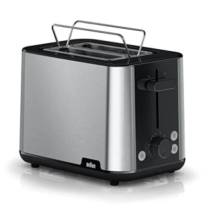 Abbildung von Braun Toaster HT1510WH PureShine schwarz, 2 kurze Schlitze, für Scheiben, 900 W, Intelligente Wärmeregelung
