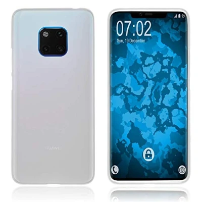 Abbildung von PhoneNatic Case kompatibel mit Huawei Mate 20 Pro transparent weiß Silikon Hülle matt Cover