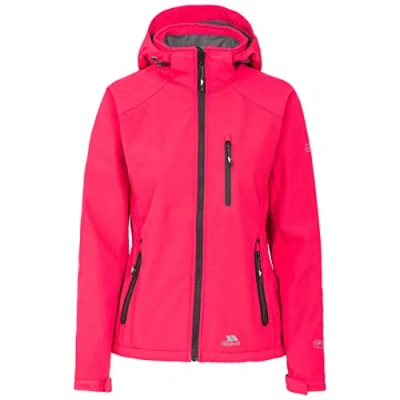 Abbildung von Trespass Bela II, Raspberry, XXS, Wasserdichte Softshelljacke mit abnehmbarer Kapuze für Damen, XX Small / 2XS 2X Small, Rosa Pink
