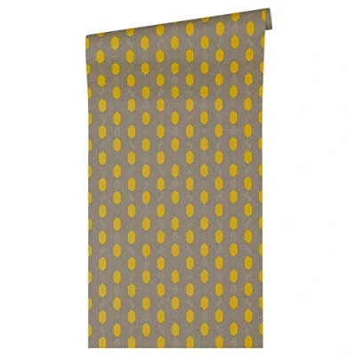 Abbildung von Architects Paper Vliestapete Absolutely Chic Tapete geometrisch grafisch 10,05 m x 0,53 gelb grau beige Made in Germany 369732 36973 2