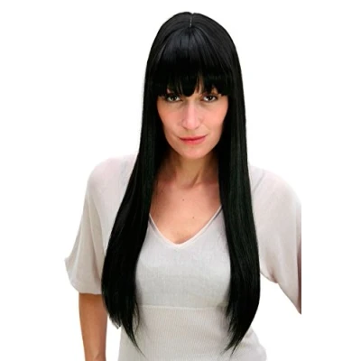Abbildung von WIG ME UP 3113 1B Perücke schwarz lang und glatt mit Pony