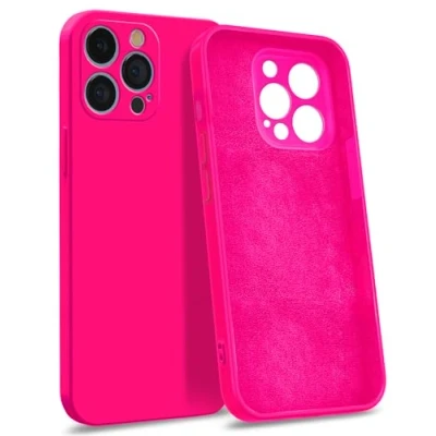 Abbildung von MyGadget Hülle kompatibel mit iPhone 13 Pro [ 4 Layer Struktur Schutzhülle ] Gummierte Handyhülle Soft Inlay &amp; Hardcase Cover außen Magenta Pink