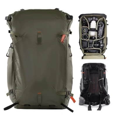 Abbildung von PGYTECH OnePro Focux 25L Rucksack Wasserdicht, Kamerarucksack für DSLR/SLR/Spiegellose Kameras/Objektive Stativ, Regenschutz Fotorucksack Wandern mit Laptopfach, Grün