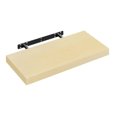 Abbildung von WOLTU Wandregal Wandboard Bücherregal Regale für Deko Wandablagen aus MDF Holz,Hängeregal Gelb Eiche, 50x22.9x3.8 cm RG9368kei