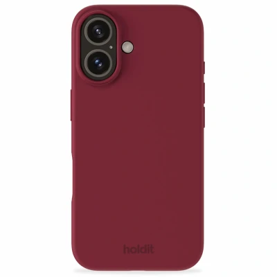 Abbildung von Apple iPhone 16 Hülle Silikon Holdit Hard Case/Backcover Handyhülle Dunkelrot