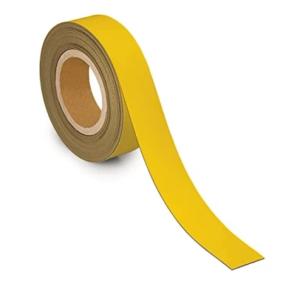 Abbildung von MAUL Kennzeichnungsband 40mm x 1mm Beschriftbares Band mit magnetischer Rückseite Vielseitig anwendbar in Büro, Werkstatt, Lager und Küche Individuell zuschneidbar 10m Länge Gelb