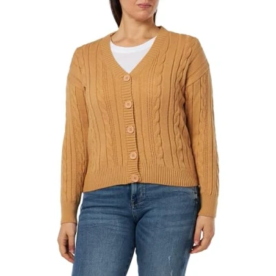 Abbildung von paino Women&#039;s Strickjacke mit Knöpfen, Kamel, XS/S
