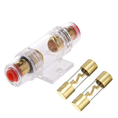 Abbildung von ETOPARS 10A Inline AGU Sicherungshalter Auto Automotive Audio Sicherheit schützen Glasrohr vergoldet Mit 2 Stück 10Amp Sicherung