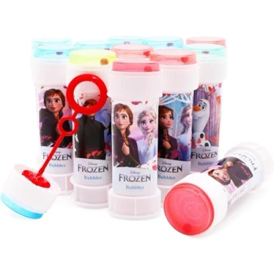 Abbildung von Toyland® 12er Pack Frozen Seifenblasen mit Zauberstäben, 60 ml Lösung und originellem Labyrinthdeckel Taschengeld Partytüten Spielzeug