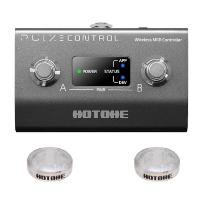 Abbildung von HOTONE BT MIDI Fußcontroller Pedal 2 Tasten Wireless Pulze Control