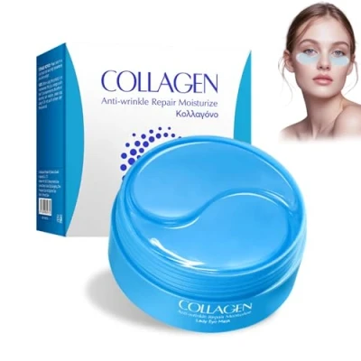 Abbildung von 60 Pcs Augenpads,Augenpads Gegen Augenringe,Mit Hyaluron &amp; Kollagen für Anti Aging,Mindern Falten und Schwellungen Mit Kühlend Feuchtigkeit