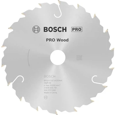 Abbildung von Bosch 1x PRO Wood Kreissägeblatt für Akku Handkreissägen (für Weichholz, Hartholz, Ø mm, Professional Zubehör Handkreissäge)