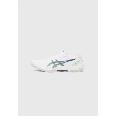Abbildung von Asics Geltask 4 Handballschuh, Herren, Größe: 41.5, White/tranquil teal Lederimitat/textil