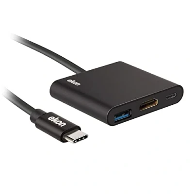 Abbildung von ekon HUB Adapter, HDMI, USB A, C, C Kabel, Knickschutz, für PC, Laptop, TV, Smart MacBook, Monitor, Projektor, Playstation