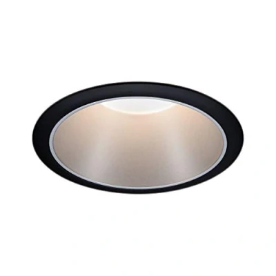 Abbildung von Paulmann 93397 Einbauleuchte Cole starr rund dimmbar Einbaustrahler Schwarz matt, Silber Spot Aluminium, Kunststoff Einbaulampe GU10