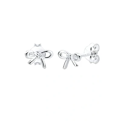 Abbildung von DIAMORE Ohrringe Damen Schleife Diamant (0.01 ct.) in 925 Sterling Silber