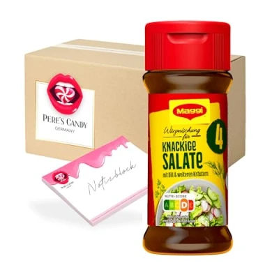Abbildung von 4erPack (4ST x 60G) Maggi Würzmischung Nr. 4 knackige Salate von Pere&#039;s Candy® Box mit Geschenk