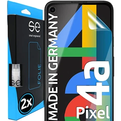 Abbildung von smart engineered s.e Schutzfolie für Google Pixel 4a, 2 Stück, Full Screen, Positionierhilfe, 4a Schutzfolie, transparente Displayfolie, funktionierende Alternative zu Schutzglas, Schutzglasfolie
