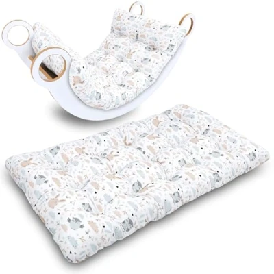 Abbildung von Krabbeldecke für Baby Kissen Kletterbogen 60x120 cm Bodenkissen Kinder Matte Montessori Spielbogen Wippe Kletter Bogen Polster Spieldecke Kinderzimmer Eulen