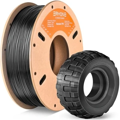 Abbildung von ERYONE TPU Filament 1.75mm, 3D Drucker 0.5kg 1 Spool, 0.05mm, Schwarz
