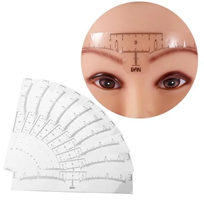 Abbildung von Einweg Augenbrauen Lineal, 10 Stück Formungsschablonen Karten Design Vorlage Make up Tattoo Tool