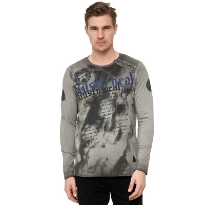Abbildung von Rusty Neal MIT Frontprint Langarmshirt, Herren, Größe: Small, Anthrazit