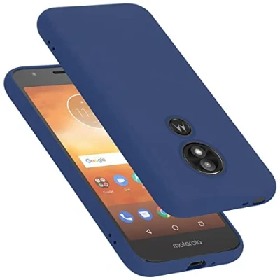 Abbildung von Cadorabo Hülle kompatibel mit Motorola Moto E5 Play GO Handyhülle für Case aus flüssigem Silikon stoßfeste dünne TPU Schutzhülle Liquid BLAU