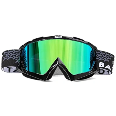 Abbildung von KINGBIKE Motocross Brille Mtb Dirt Bike ATV Crossbrille goggle Sicherheit Tactical Riding Motorradbrillen für Herren Damen Jugend Fit ÜBer (schwarz grün, Erwachsene)
