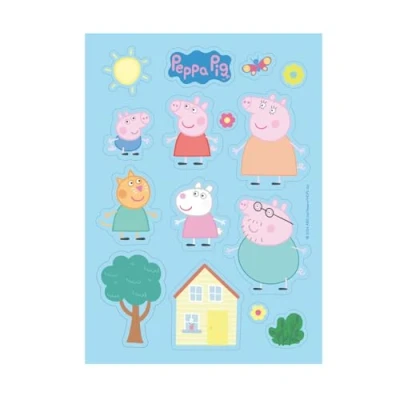 Abbildung von Dekora, Peppa Wutz Essbare Muffinaufleger, Ausgeschnittene Oblate Muffindeko, Kindergeburtstag Esspapier Tortendeko Pig