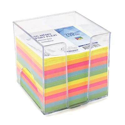 Abbildung von WAYTEX 931151 Memoblock mit 700 bunten Notizen, 9 x cm, transparentem Kunststoffhalter