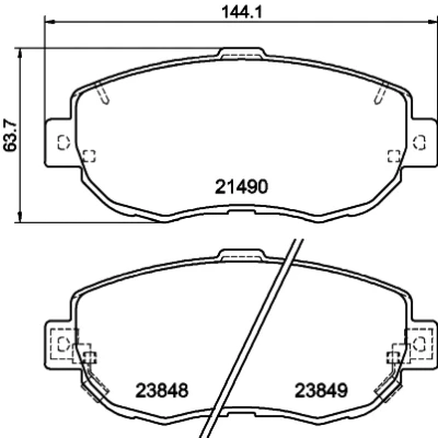 Abbildung von HELLA 8DB 355 010 151 Bremsbelagsatz mit akustischer Verschleißwarnung Zubehör LEXUS: GS II, IS I Limousine, Sportcross, TOYOTA: Supra IV