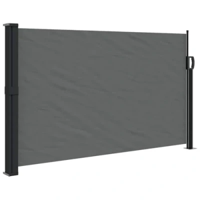 Abbildung von vidaXL Seitenmarkise, Wandmarkise mit PU Beschichtung, Sichtschutz für Balkon Terrasse Garten, Windschutz Markise, Ausziehbar Anthrazit Polyester