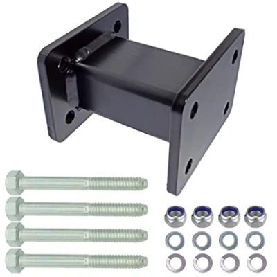 Abbildung von XIMPLIO Anhängerkupplung Verlängerung 125 mm Hakenverlängerung Adapter für AHK Anschraubplatte Flanschkugel 4 Loch 83x56 Lochabstand
