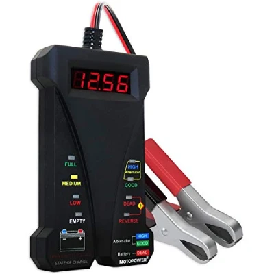 Abbildung von MOTOPOWER 12V Digitale Batterietester Voltmeter Ladesystem Analysator mit LCD Display und LED Anzeige Schwarz
