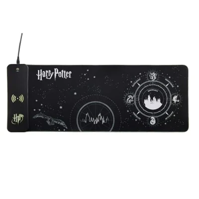 Abbildung von Harry Potter XL RGB Gaming Mauspad mit 15W kabellosem Ladegerät Anpassbare LED, rutschfest, wasserabweisend