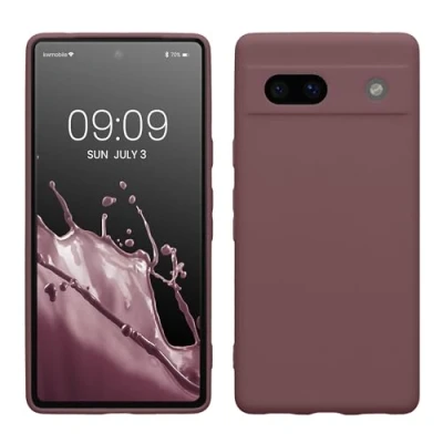 Abbildung von kwmobile Handyhülle kompatibel mit Google Pixel 7a Hülle Handy Case aus weichem Silikon in Grape