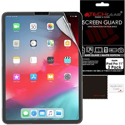 Abbildung von TECHGEAR (2 Stück Matte Displayschutzfolien für iPad Pro 11 (2021/2020 / 2018) Blendschutz Schutzfolie 2021, 2020, 2018 [3. 2. 1. Generation] Matt folie