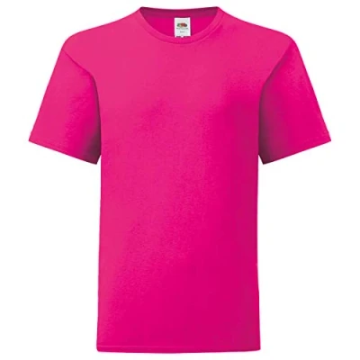 Abbildung von Fruit of the Loom Kids Iconic T Shirt Größe 104 164, Farbe:Fuchsia, Größe:104