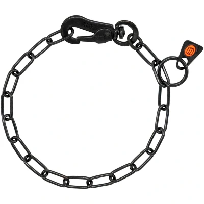 Abbildung von Herm. Sprenger Verstellbare Hundehalskette Edelstahl, rostfrei, schwarz, 2,0 mm Mit Haken, langlebig &amp; sicher für Training Alltag (39 cm)