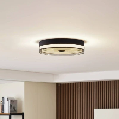Abbildung von Lindby LED Deckenleuchte Aldorin, 40 cm, schwarz, Kunststoff
